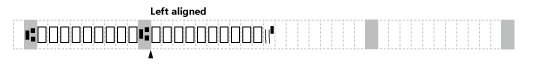 Left alignment on the account number field of a check.