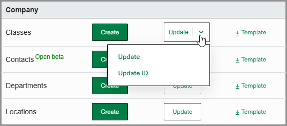 Update dropdown options.
